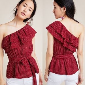 Anthropologie Maeve Rita Ruffled One-Shoulder Top - BNWT